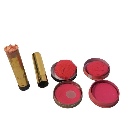 Vintage Makeup Lot Heather Rouge Faberge Lip Stick Cosmetics Blush Tins 40s 50s - Picture 10 of 12